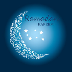 Ramadan holiday. Moon with stars.