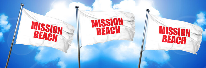 mission beach, 3D rendering, triple flags