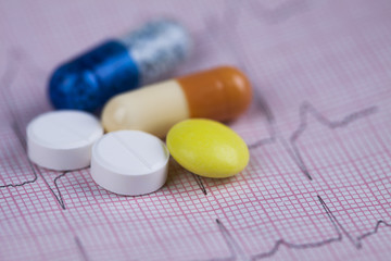 Medicine and healthy, Close up of capsules background