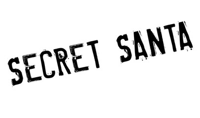 Secret Santa rubber stamp. Grunge design with dust scratches. Effects can be easily removed for a clean, crisp look. Color is easily changed.
