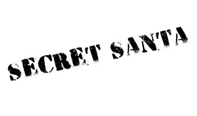 Secret Santa rubber stamp. Grunge design with dust scratches. Effects can be easily removed for a clean, crisp look. Color is easily changed.