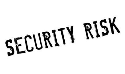Security Risk rubber stamp. Grunge design with dust scratches. Effects can be easily removed for a clean, crisp look. Color is easily changed.