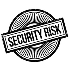 Security Risk rubber stamp. Grunge design with dust scratches. Effects can be easily removed for a clean, crisp look. Color is easily changed.