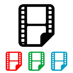 Icono plano film en varios colores