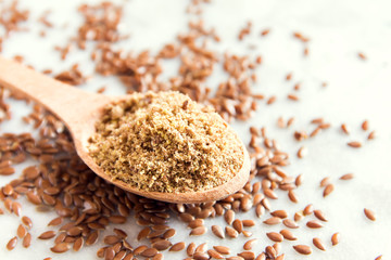 Crushed flax seeds