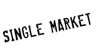 Single Market rubber stamp. Grunge design with dust scratches. Effects can be easily removed for a clean, crisp look. Color is easily changed.