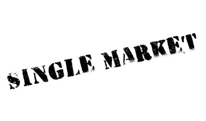 Single Market rubber stamp. Grunge design with dust scratches. Effects can be easily removed for a clean, crisp look. Color is easily changed.