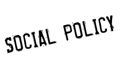 Social Policy rubber stamp. Grunge design with dust scratches. Effects can be easily removed for a clean, crisp look. Color is easily changed.