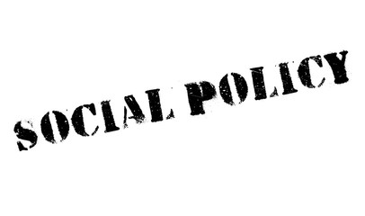 Social Policy rubber stamp. Grunge design with dust scratches. Effects can be easily removed for a clean, crisp look. Color is easily changed.