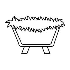 Straw cradle manger icon vector illustration design
