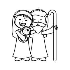 holy family manger character vector illustration design