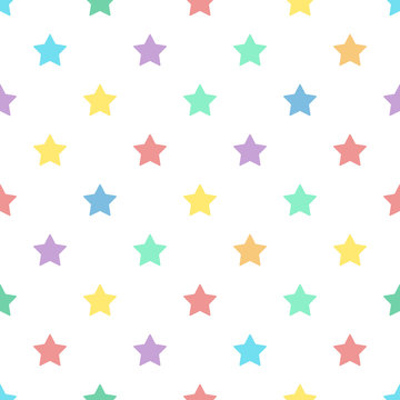 Seamless colorful stars pattern background
