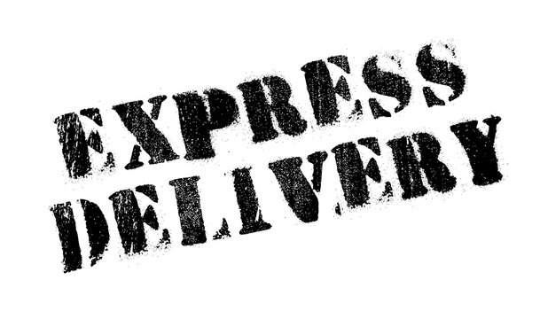 Express Delivery rubber stamp. Grunge design with dust scratches. Effects can be easily removed for a clean, crisp look. Color is easily changed.