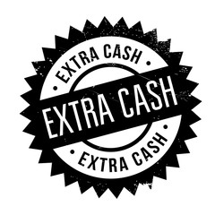 Extra Cash rubber stamp. Grunge design with dust scratches. Effects can be easily removed for a clean, crisp look. Color is easily changed.