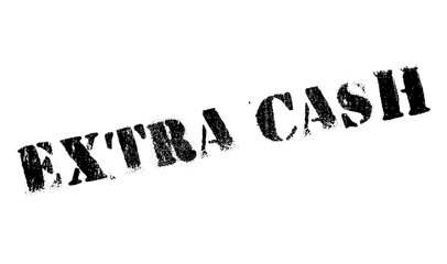 Extra Cash rubber stamp. Grunge design with dust scratches. Effects can be easily removed for a clean, crisp look. Color is easily changed.