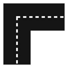 Turning road icon, simple style