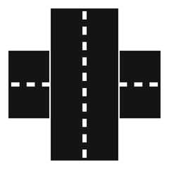 Two roads icon, simple style