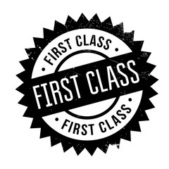 First Class rubber stamp. Grunge design with dust scratches. Effects can be easily removed for a clean, crisp look. Color is easily changed.