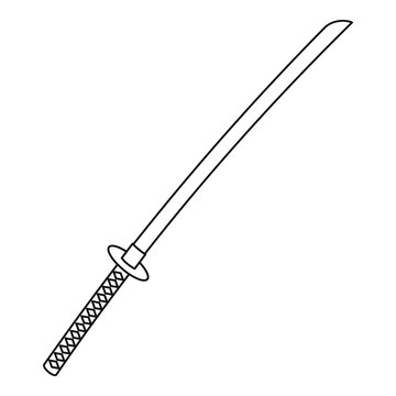 recommend clip art: Japanese katana icon, outline style