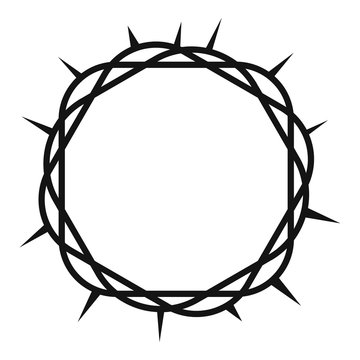 Crown of thorns icon , simple style