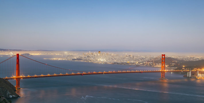 Golden Gate bridge in evening light