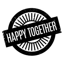 Happy Together rubber stamp. Grunge design with dust scratches. Effects can be easily removed for a clean, crisp look. Color is easily changed.