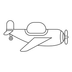 Childrens toy plane icon, outline style