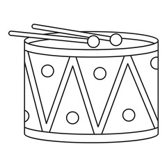 Drum toy icon, outline style