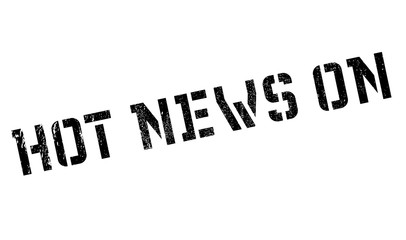 Hot News On rubber stamp. Grunge design with dust scratches. Effects can be easily removed for a clean, crisp look. Color is easily changed.