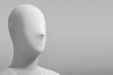 mannequin Puppet on a white background with copy space.