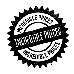 Incredible Prices rubber stamp. Grunge design with dust scratches. Effects can be easily removed for a clean, crisp look. Color is easily changed.