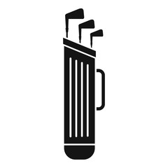 Golf clubs bag icon, simple style