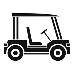 Golf club vehicle icon, simple style