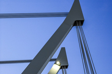Fototapeta premium Vienna, hydroelectric power plant Freudenau, cable bridge, Austr