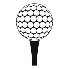 Golf ball on a tee icon, simple style