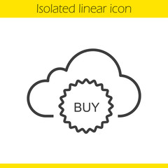 Buy cloud storage space linear icon