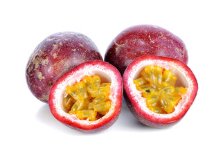 Passion fruit isolated on white background.