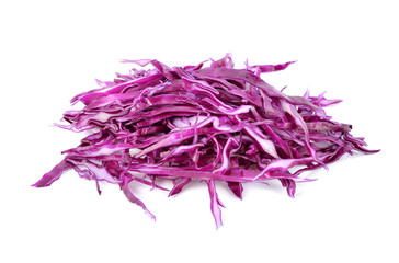 sliced of red cabbage on white background