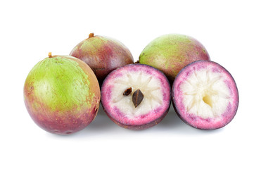 Star Apple, Chrysophyllum Cainito, Northern Thai Fruit, Isolated.