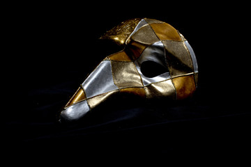 Italian Masquerade Masks on Black Background