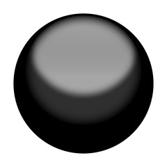 Dark Gray Button Orb or Sphere 3D Circle Isolated on White Background
