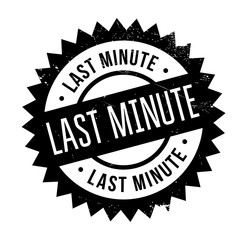 Last Minute rubber stamp. Grunge design with dust scratches. Effects can be easily removed for a clean, crisp look. Color is easily changed.