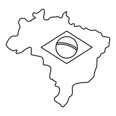 Map of Brasil icon, simple style