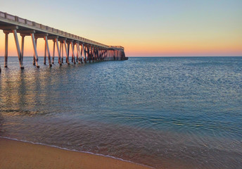 Fototapeta premium Pier on the coast of the Caspian Sea near Baku.Azerbaijan