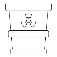 Trash can with radioactive waste icon