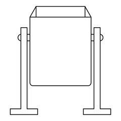 Metal dust bin icon, outline style