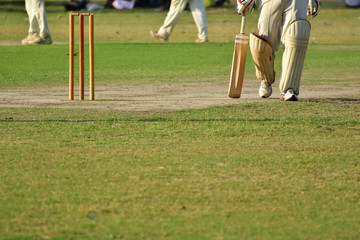 Boys are playing cricket
