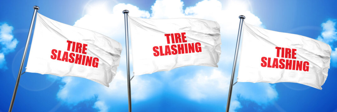 Tire Slashing, 3D Rendering, Triple Flags