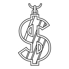 Dollar symbol icon, outline style