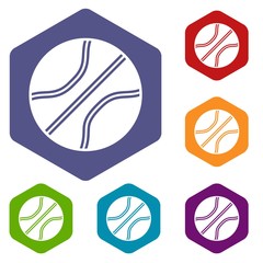 Basketball ball icons set